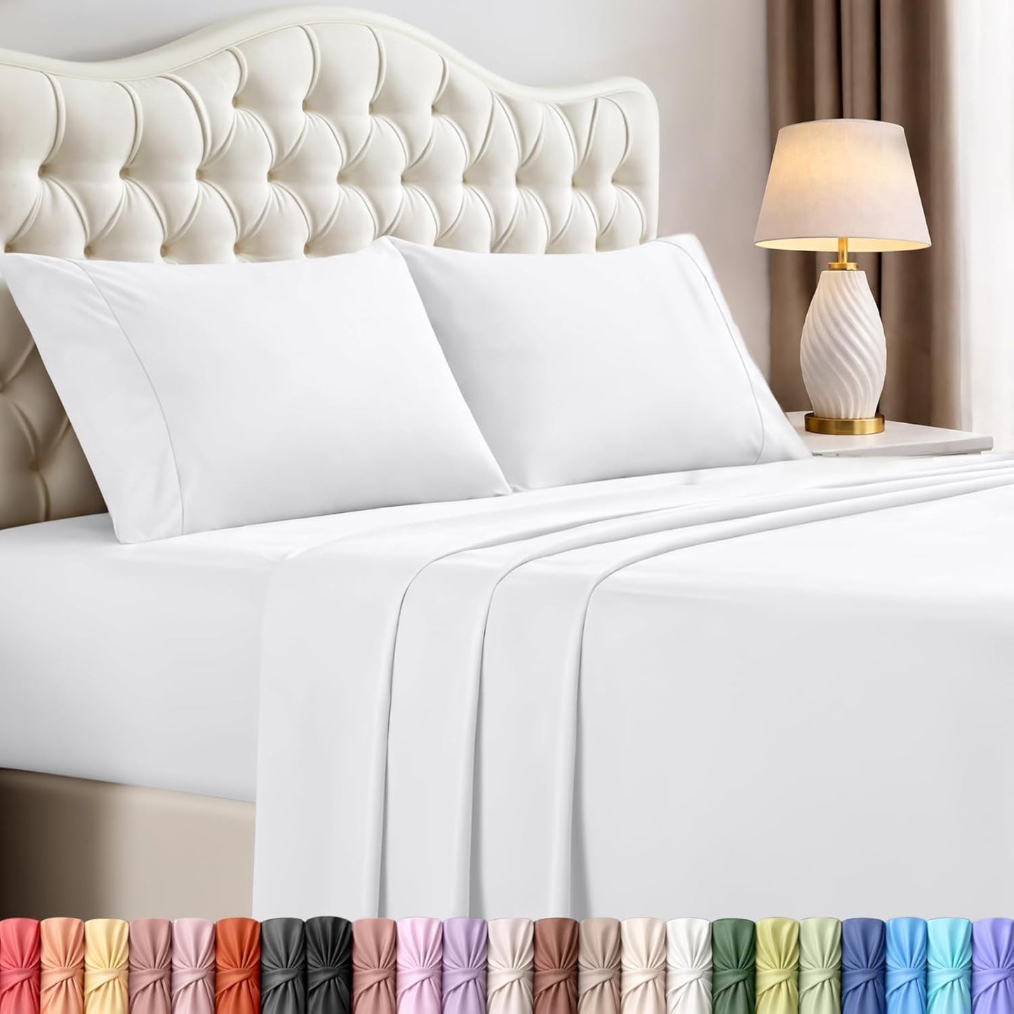 Luxury Cooling Queen Bed Sheets — 4 Piece Set