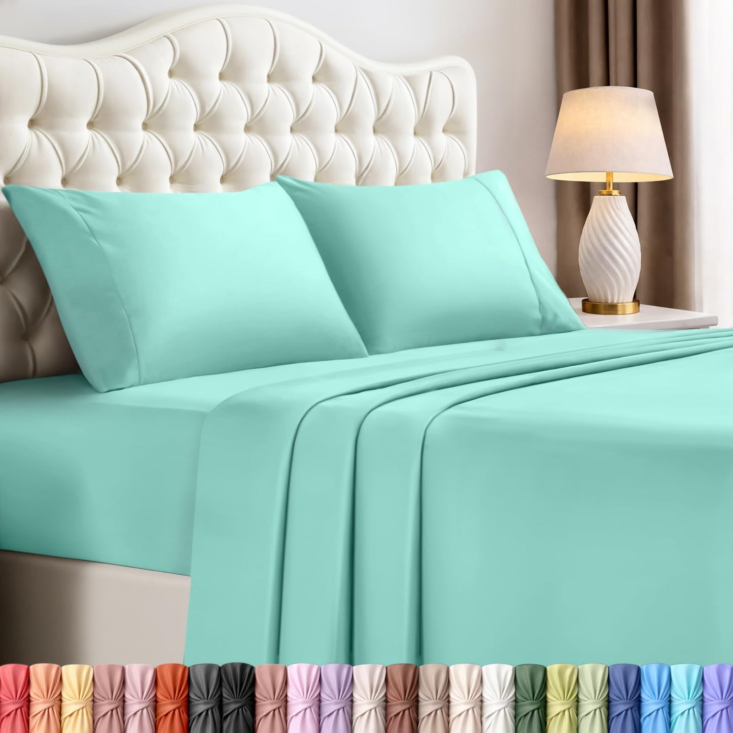 Luxury Cooling Queen Bed Sheets — 4 Piece Set