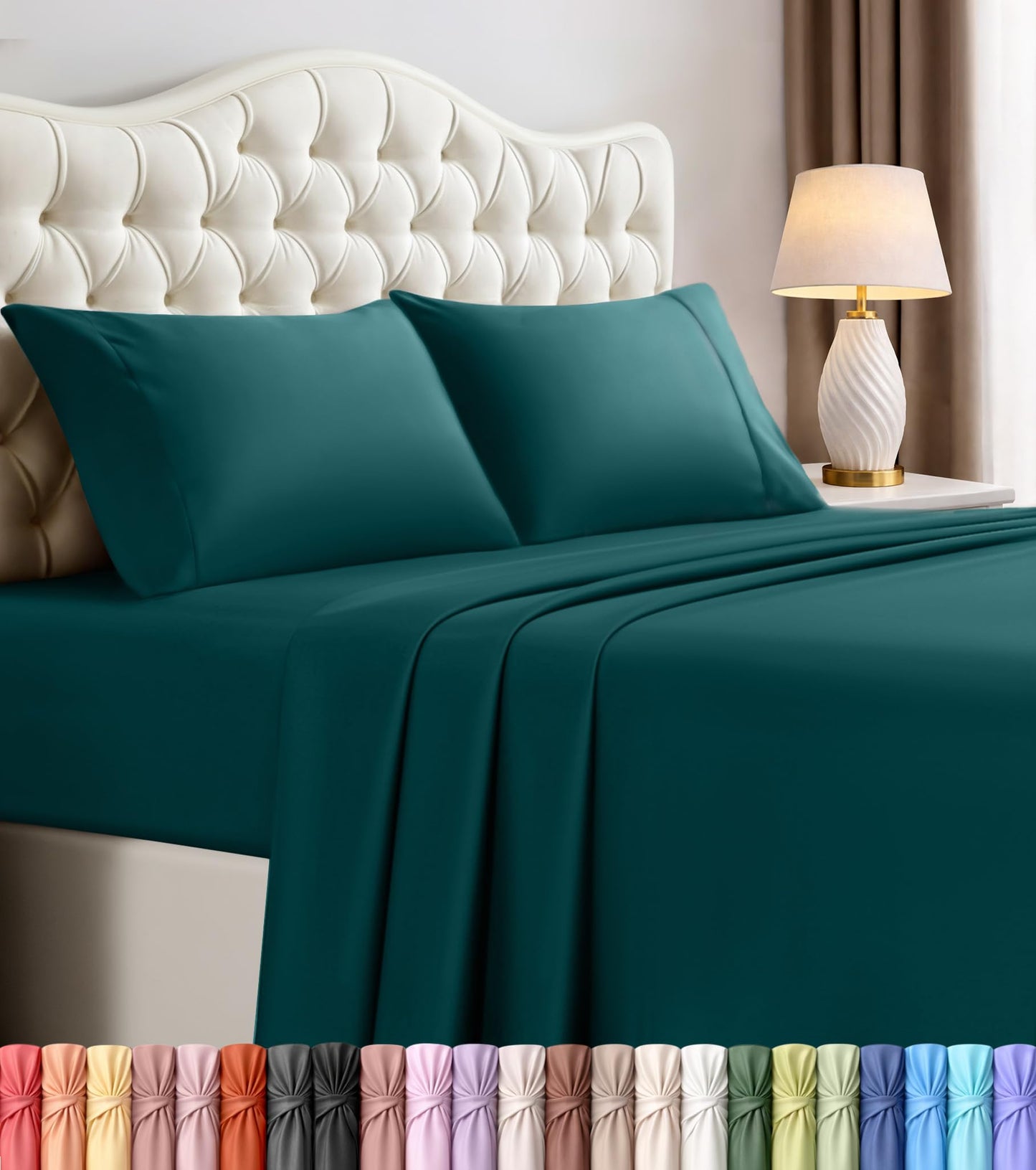Luxury Cooling Queen Bed Sheets — 4 Piece Set