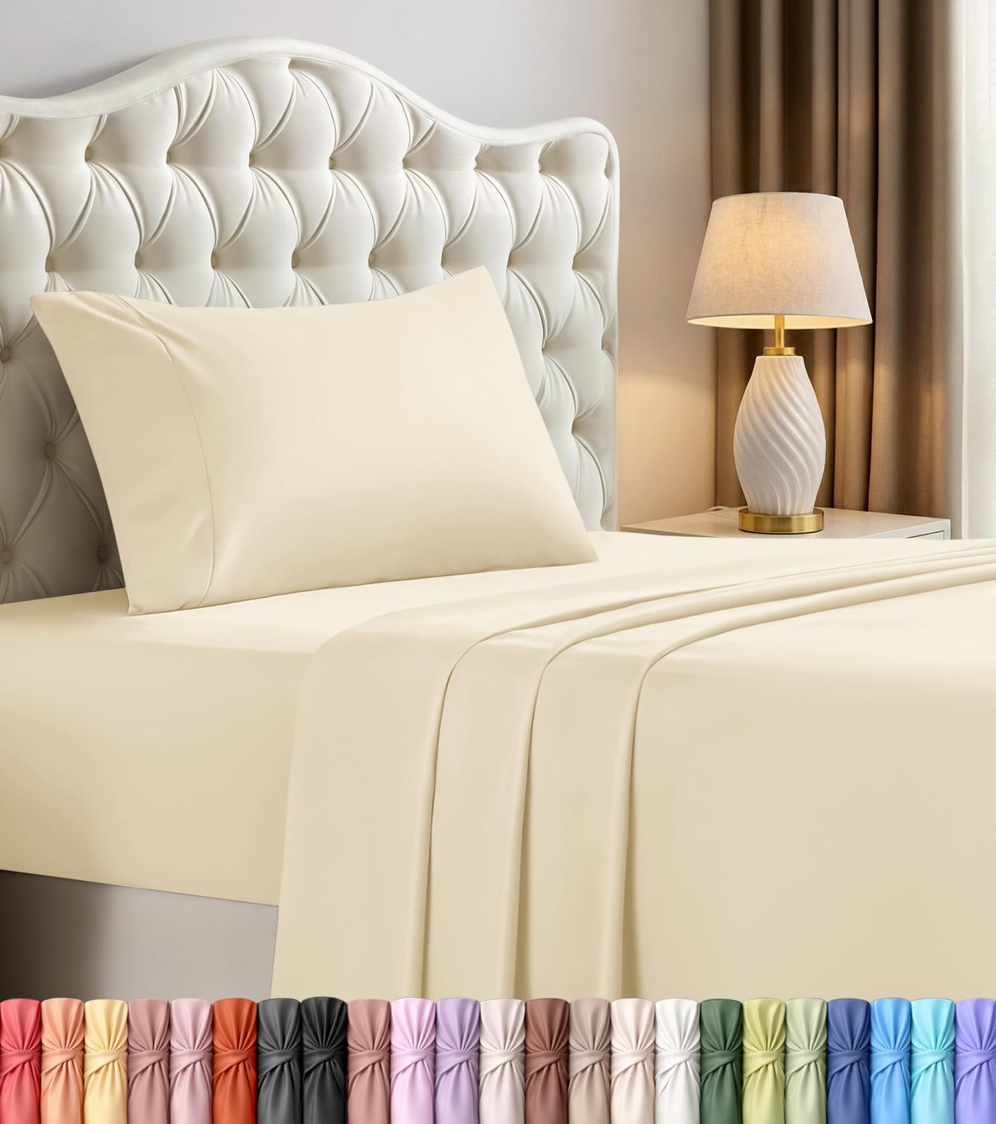 Luxury Cooling Queen Bed Sheets — 4 Piece Set