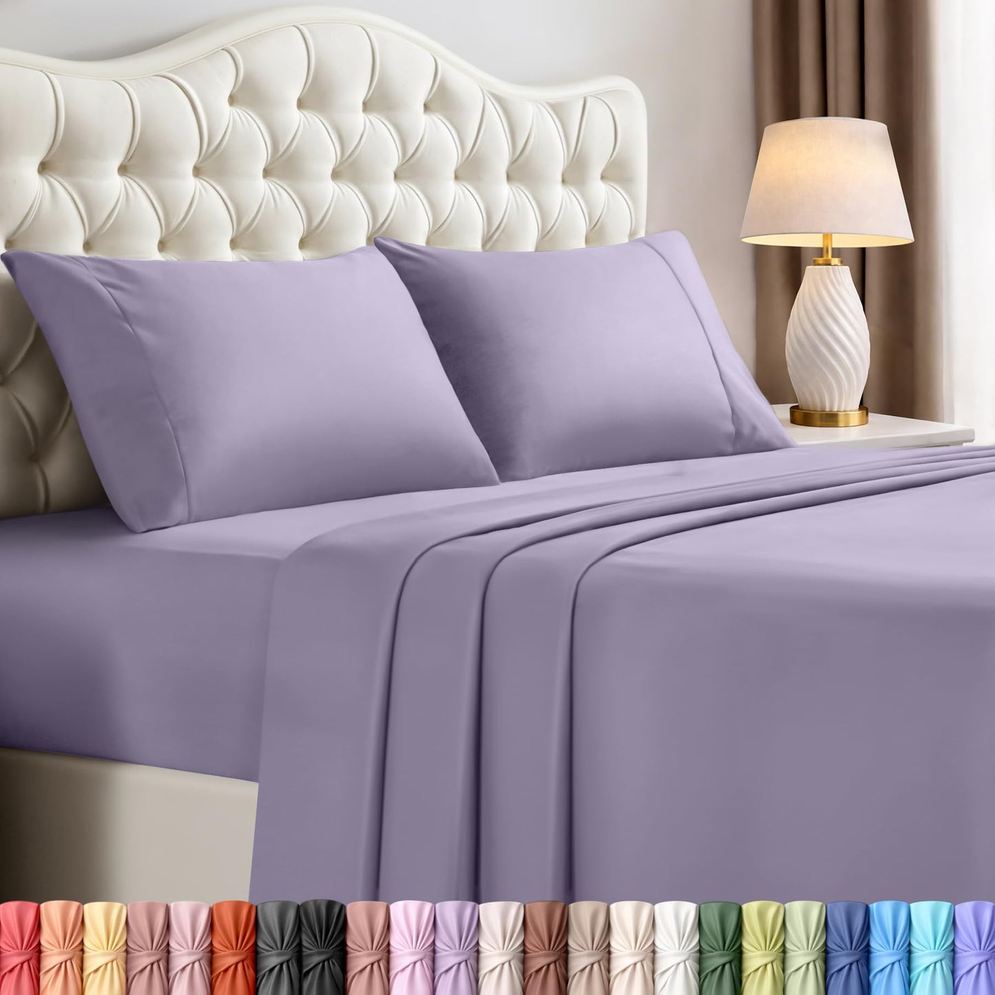 Luxury Cooling Queen Bed Sheets — 4 Piece Set