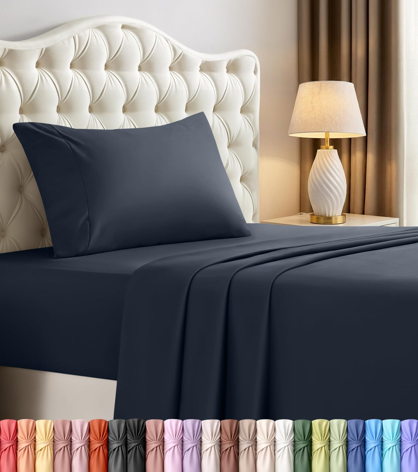Luxury Cooling Queen Bed Sheets — 4 Piece Set