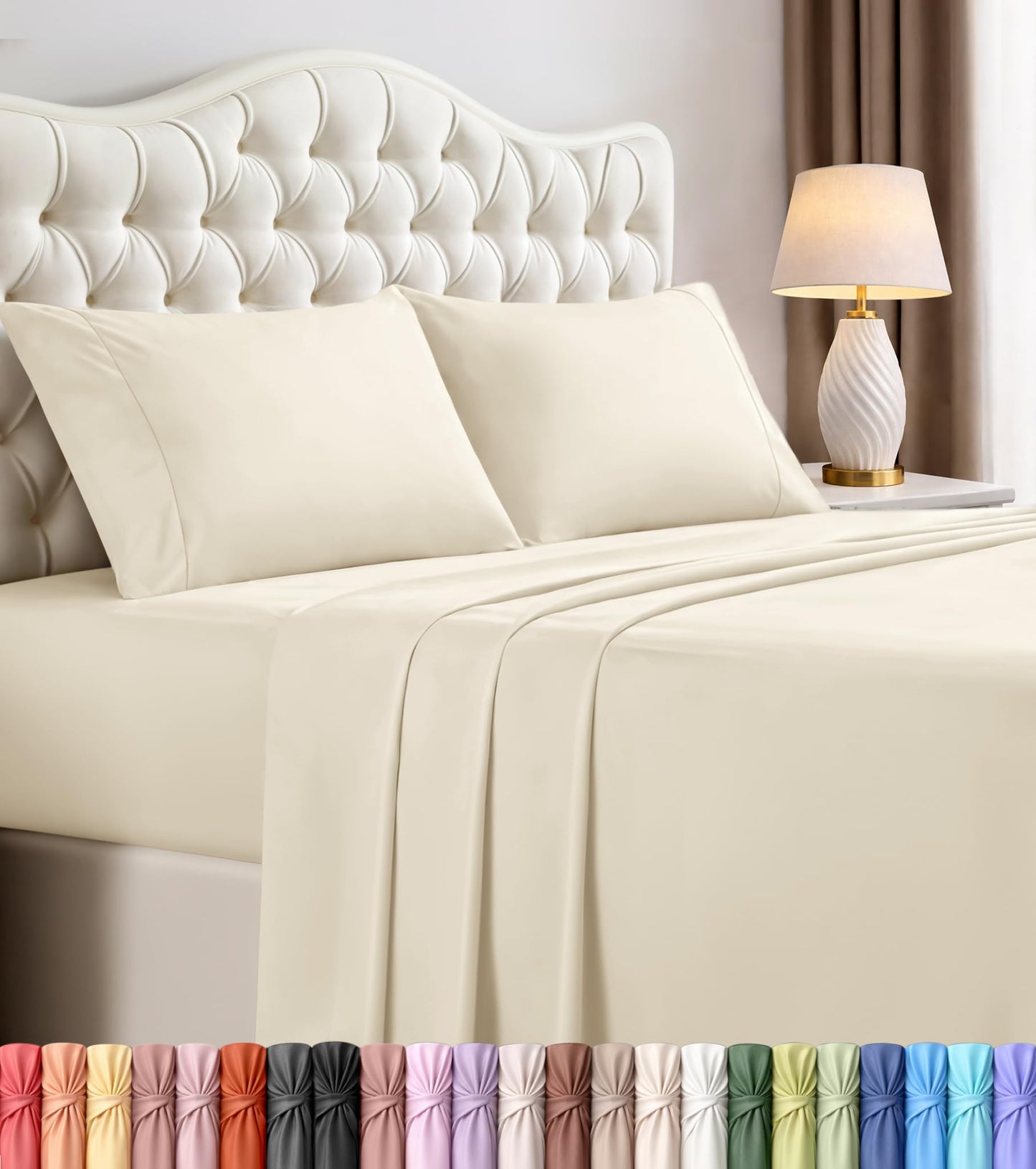 Luxury Cooling Queen Bed Sheets — 4 Piece Set