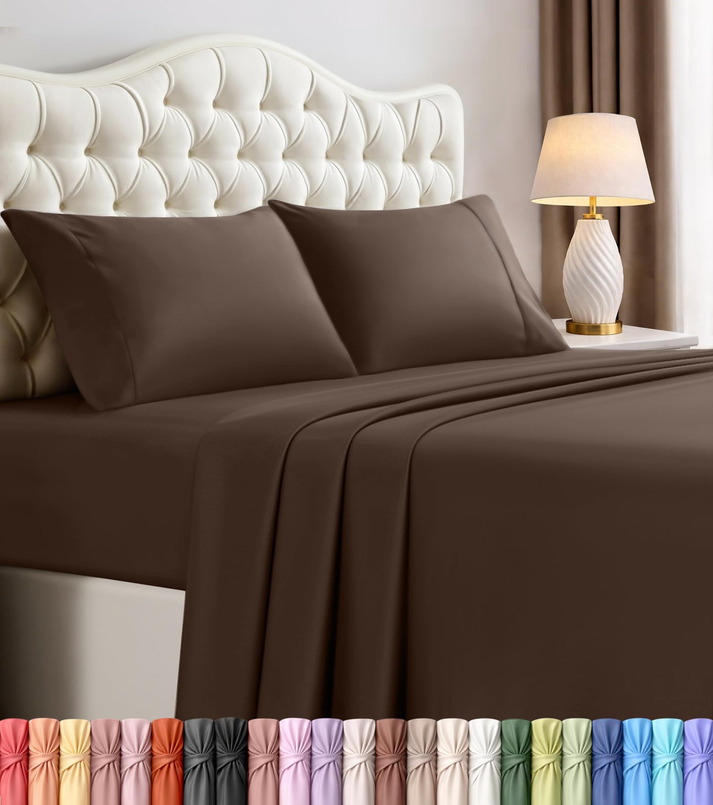 Luxury Cooling Queen Bed Sheets — 4 Piece Set