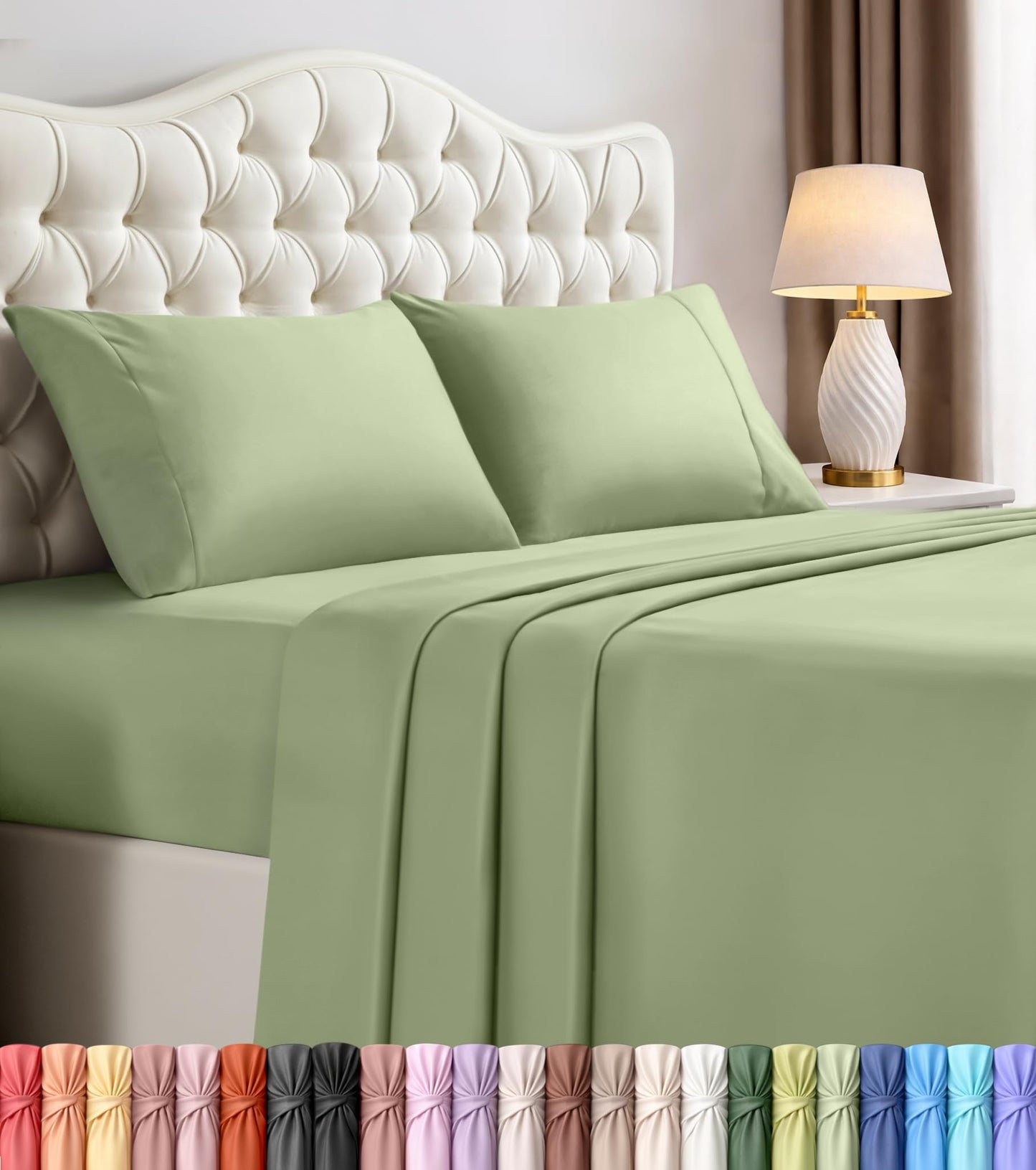 Luxury Cooling Queen Bed Sheets — 4 Piece Set