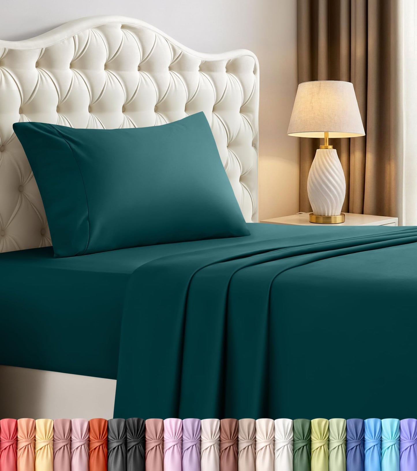 Luxury Cooling Queen Bed Sheets — 4 Piece Set