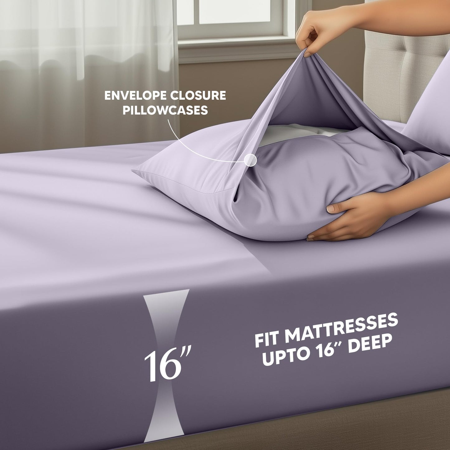Luxury Cooling Queen Bed Sheets — 4 Piece Set