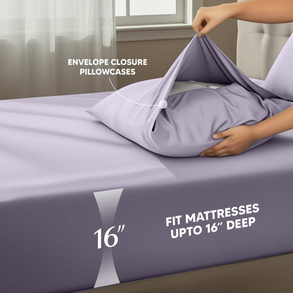 Luxury Cooling Queen Bed Sheets — 4 Piece Set