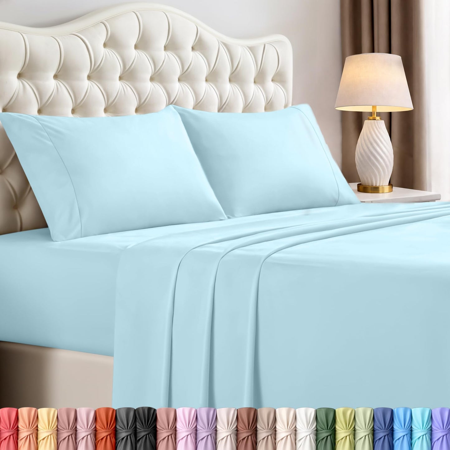 Luxury Cooling Queen Bed Sheets — 4 Piece Set