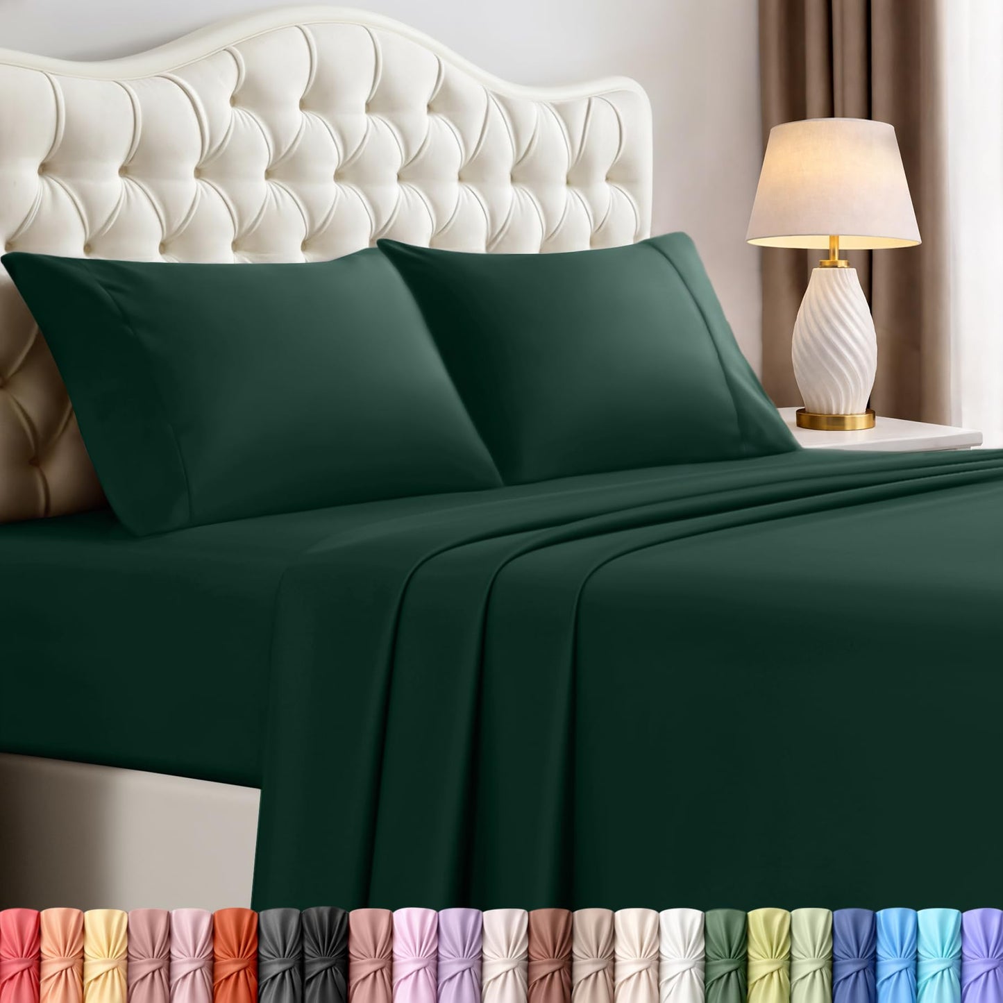 Luxury Cooling Queen Bed Sheets — 4 Piece Set