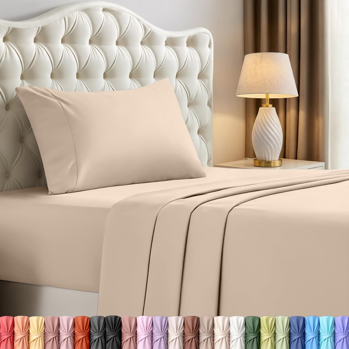 Luxury Cooling Queen Bed Sheets — 4 Piece Set
