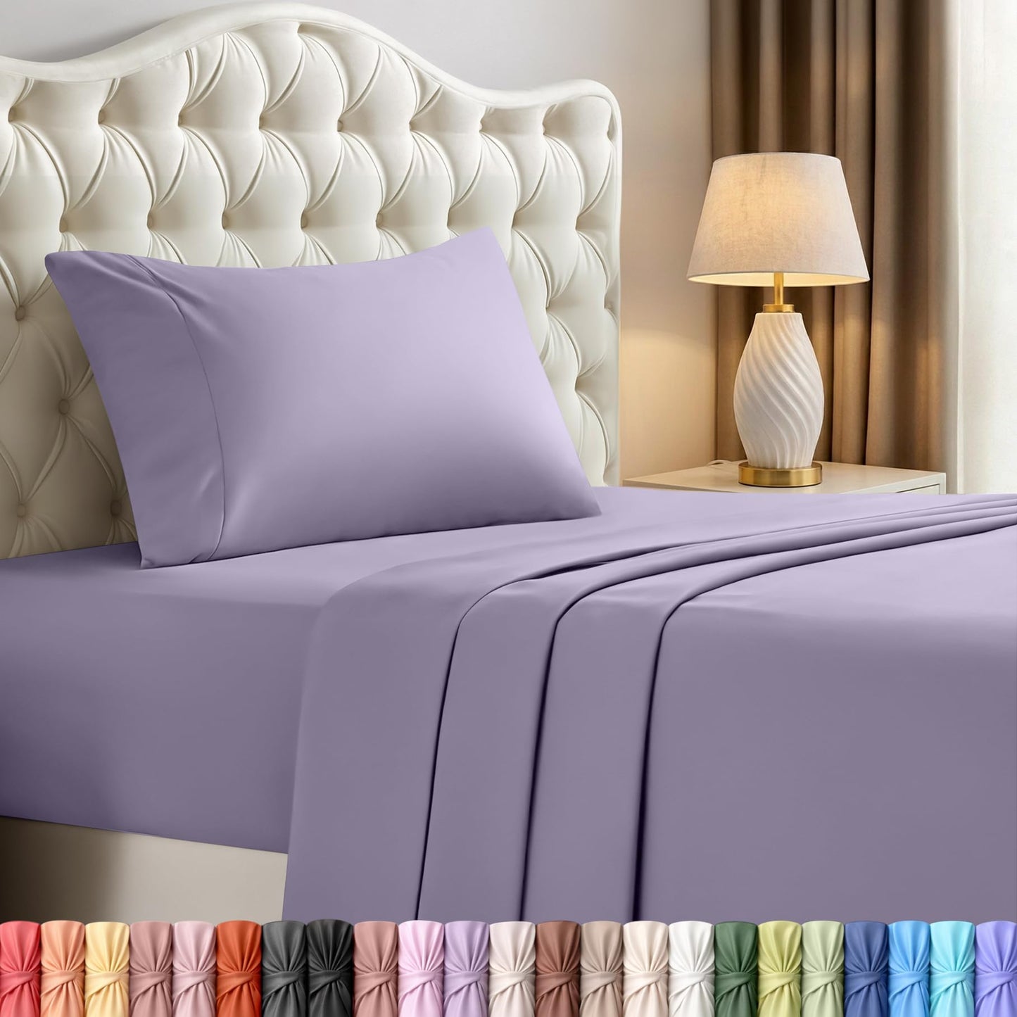 Luxury Cooling Queen Bed Sheets — 4 Piece Set