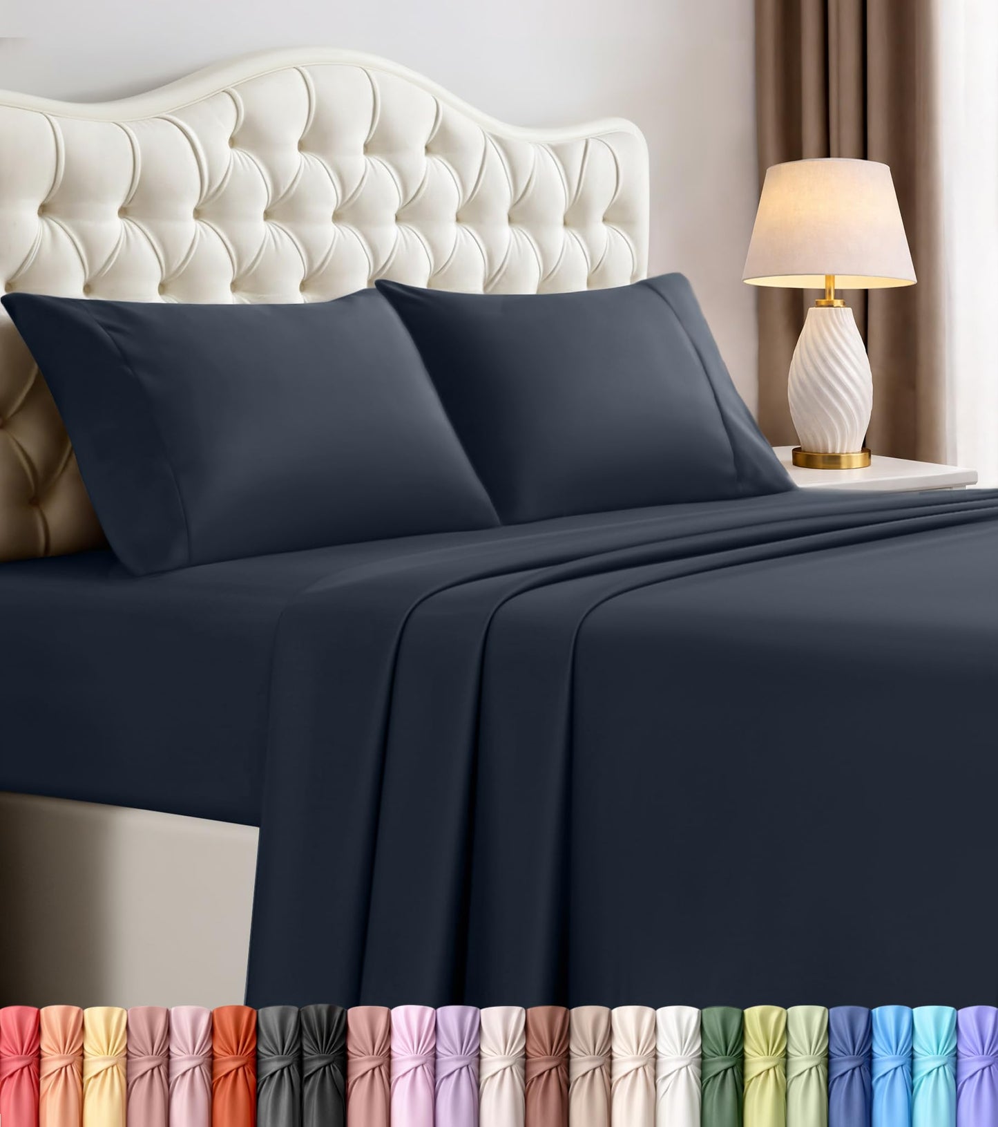 Luxury Cooling Queen Bed Sheets — 4 Piece Set