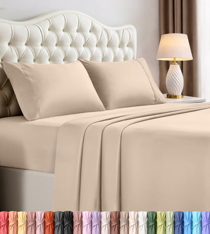Luxury Cooling Queen Bed Sheets — 4 Piece Set