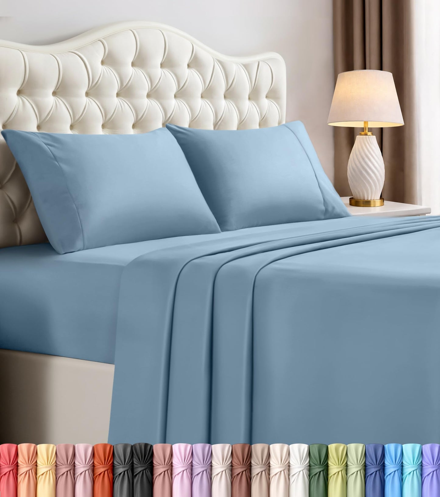 Luxury Cooling Queen Bed Sheets — 4 Piece Set