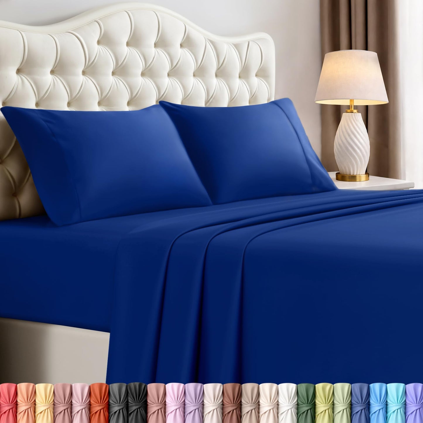 Luxury Cooling Queen Bed Sheets — 4 Piece Set