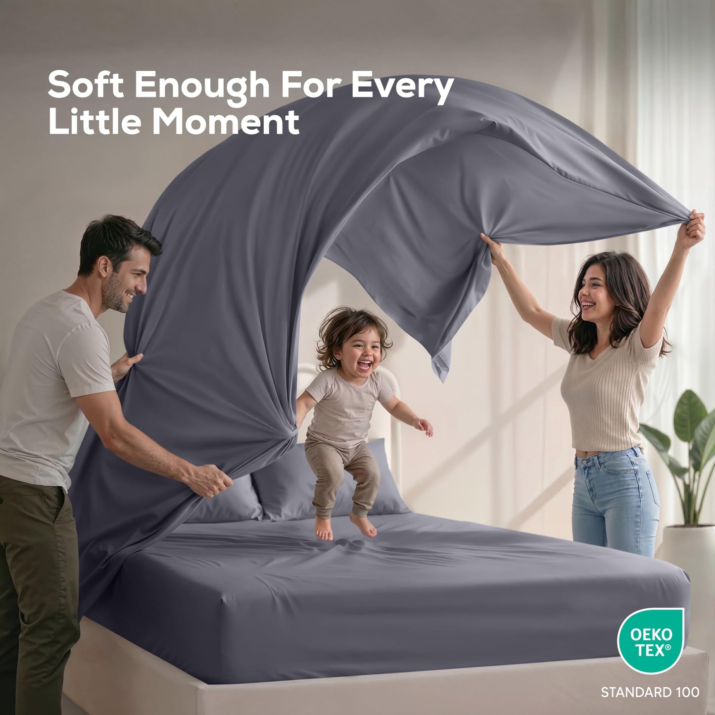 Luxury Cooling Queen Bed Sheets — 4 Piece Set