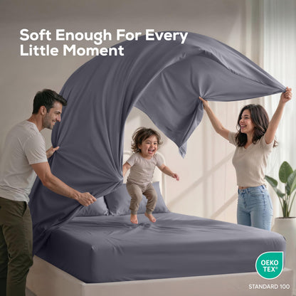 Luxury Cooling Queen Bed Sheets — 4 Piece Set