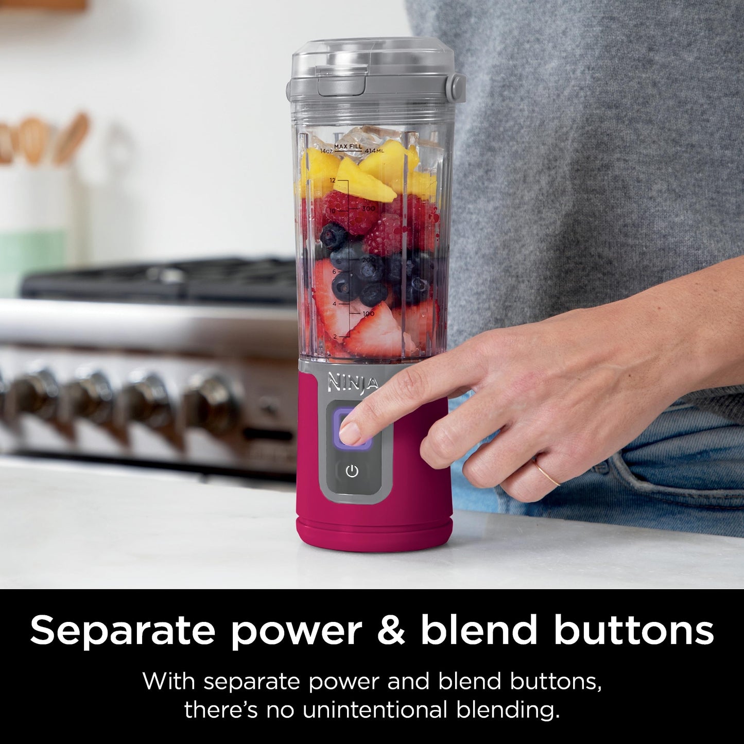 Ninja Blast Portable Blender, Cordless, 18oz. Vessel, Personal Blender for Shakes & Smoothies, BPA Free, Leakproof Lid, USB-C Rechargeable, Red, BC151CRC (Canadian Version)