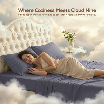 Luxury Cooling Queen Bed Sheets — 4 Piece Set