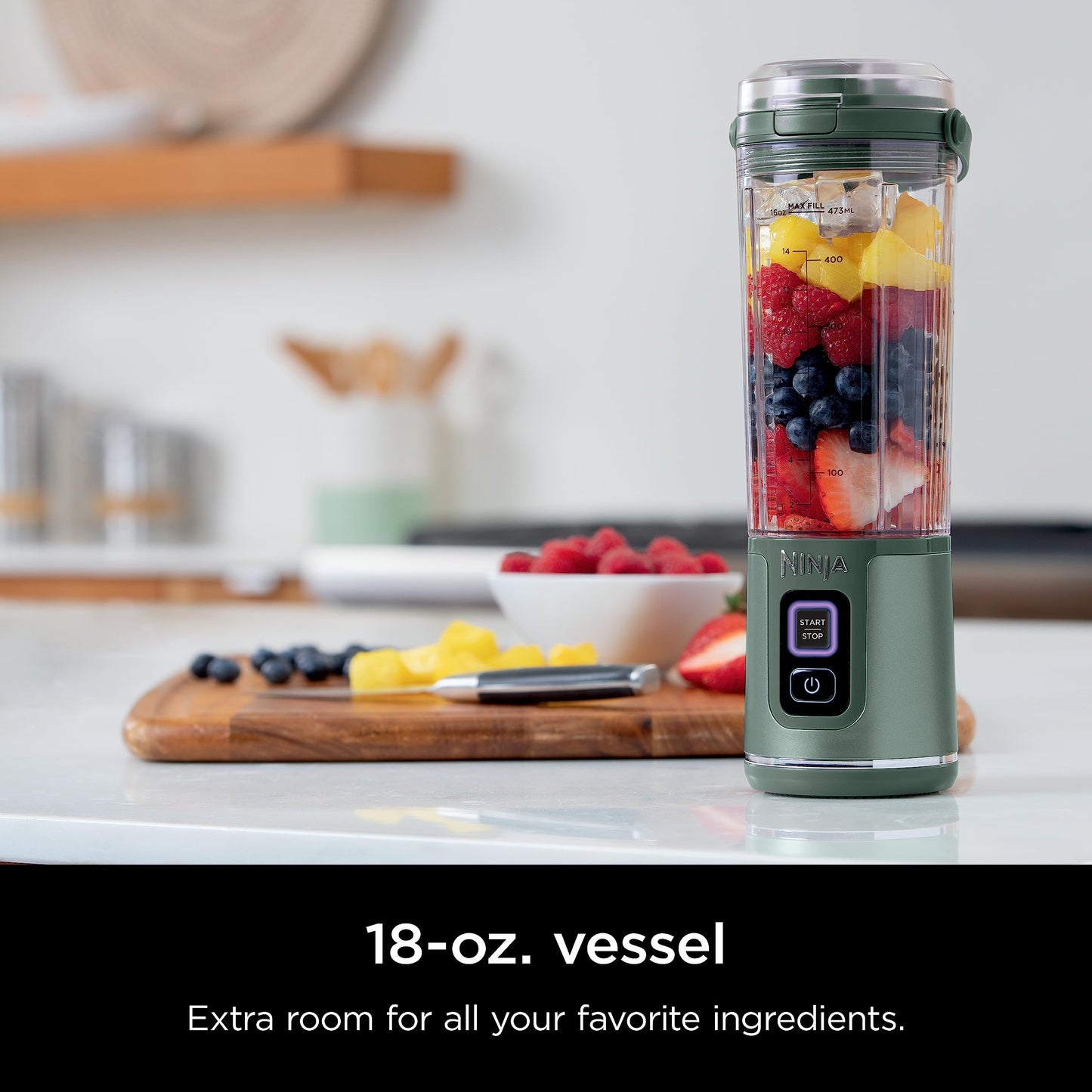 Ninja Blast Portable Blender, Cordless, 18oz. Vessel, Personal Blender for Shakes & Smoothies, BPA Free, Leakproof Lid, USB-C Rechargeable, Red, BC151CRC (Canadian Version)