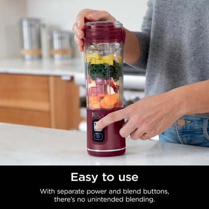 Ninja Blast Portable Blender, Cordless, 18oz. Vessel, Personal Blender for Shakes & Smoothies, BPA Free, Leakproof Lid, USB-C Rechargeable, Red, BC151CRC (Canadian Version)