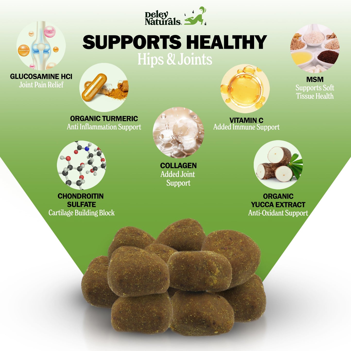 Deley Naturals Hip & Joint Supplement for Dogs — 120 Chews