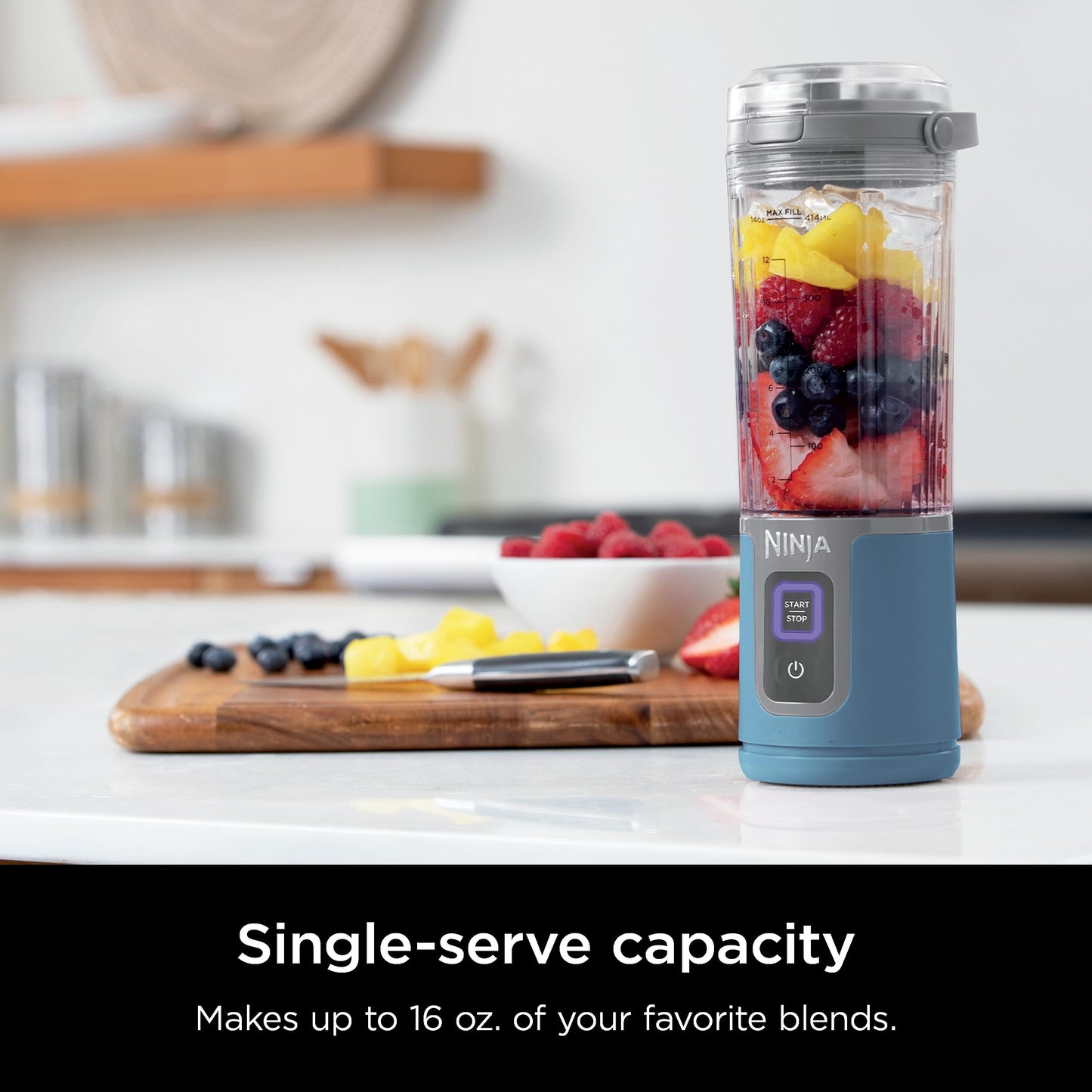 Ninja Blast Portable Blender, Cordless, 18oz. Vessel, Personal Blender for Shakes & Smoothies, BPA Free, Leakproof Lid, USB-C Rechargeable, Red, BC151CRC (Canadian Version)