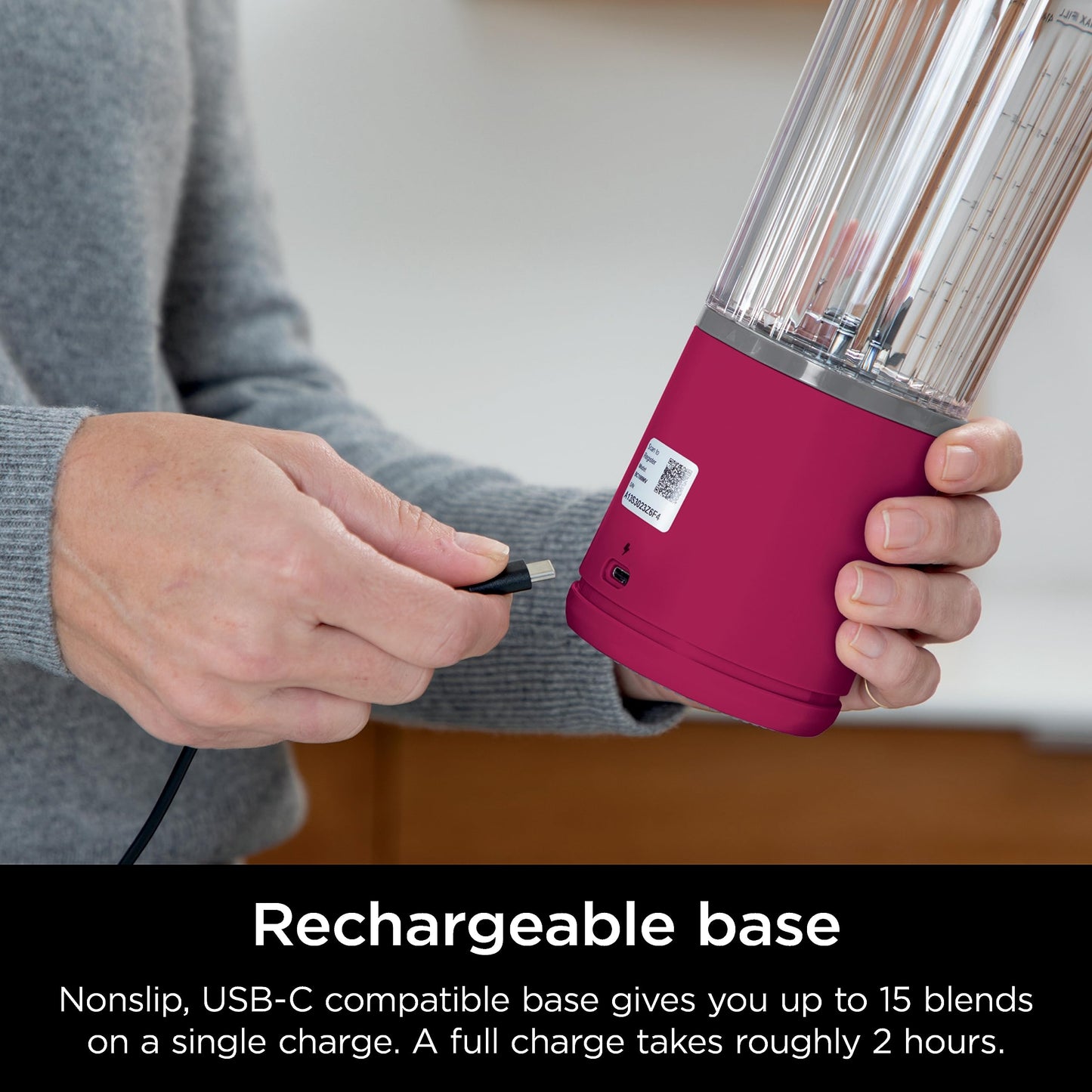 Ninja Blast Portable Blender, Cordless, 18oz. Vessel, Personal Blender for Shakes & Smoothies, BPA Free, Leakproof Lid, USB-C Rechargeable, Red, BC151CRC (Canadian Version)