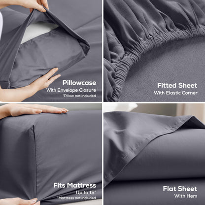 Luxury Cooling Queen Bed Sheets — 4 Piece Set