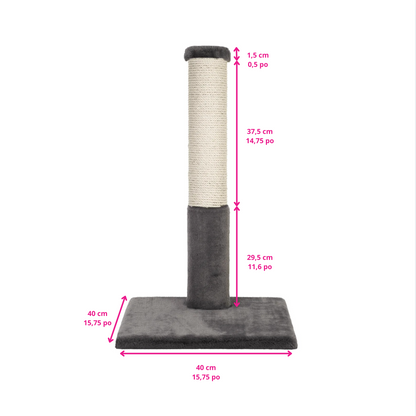 Noba Classic 28" Scratching Post - Black Faux Fur