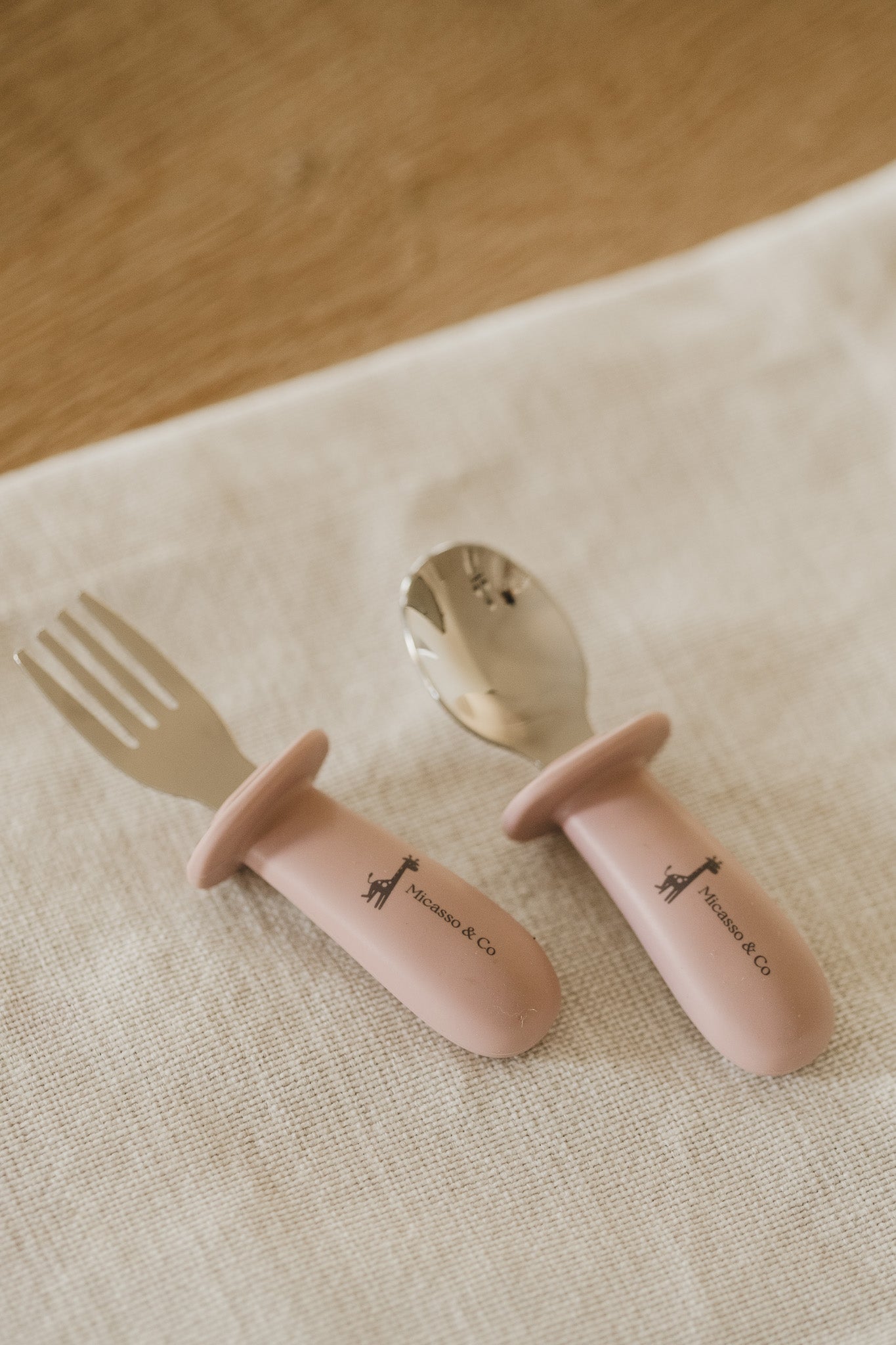 Silicone & Steel Spoon & Fork Set — Toddler Cutlery